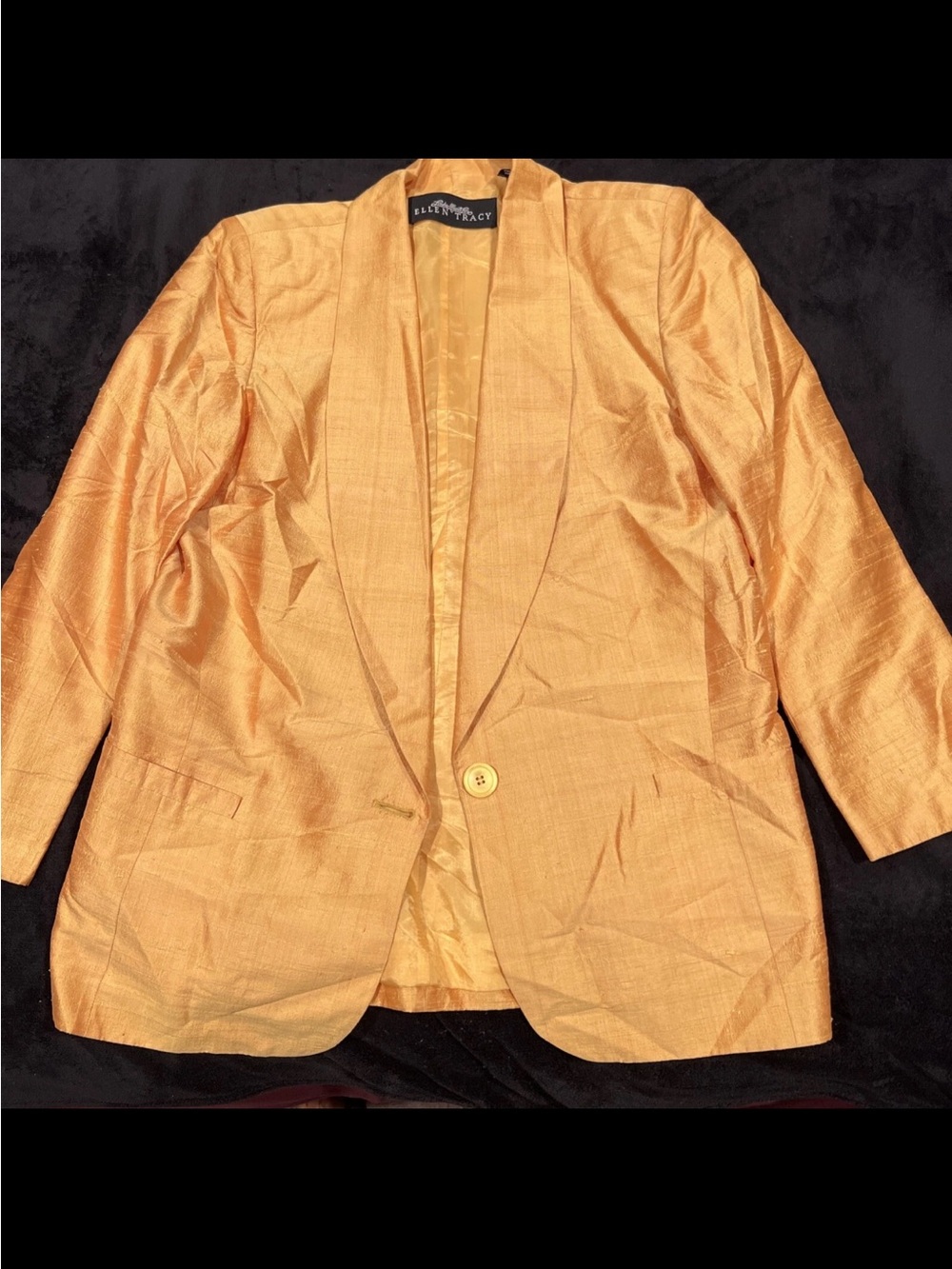 LINDA ALLARD ELLEN TRACY Golden Yellow 100% Silk BLAZER/JACKET Sz 6